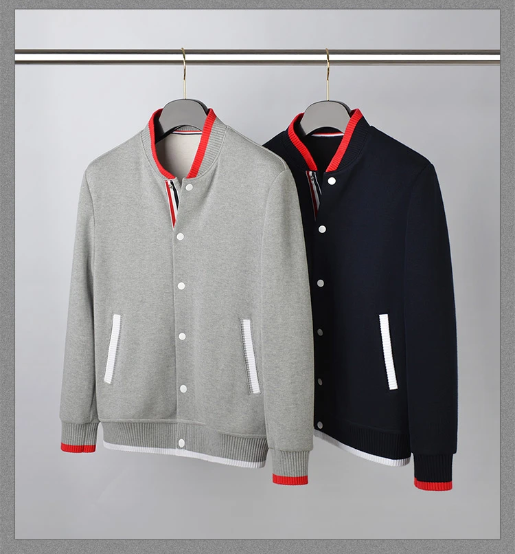 C秋冬季纯棉加厚法国罗纹重磅650g男士夹克棒球服情侣款休闲外套