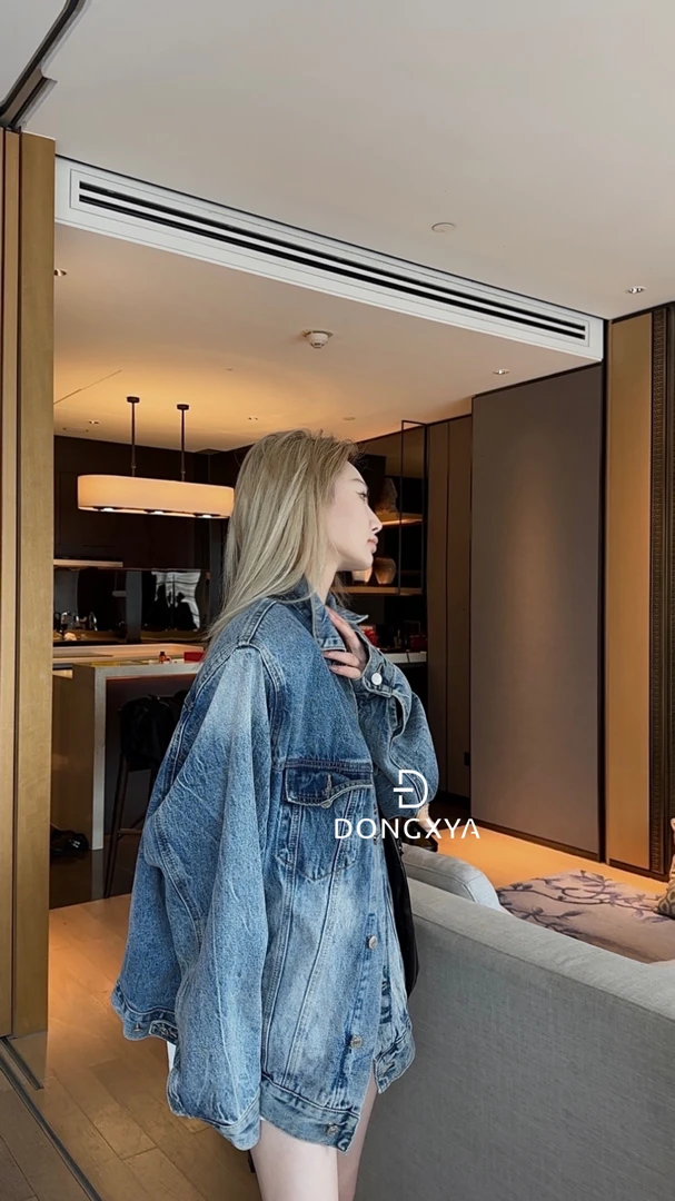 【董小呀】24AW/秋new/ 私服系列欧版复古水洗牛仔外套大刺绣均码