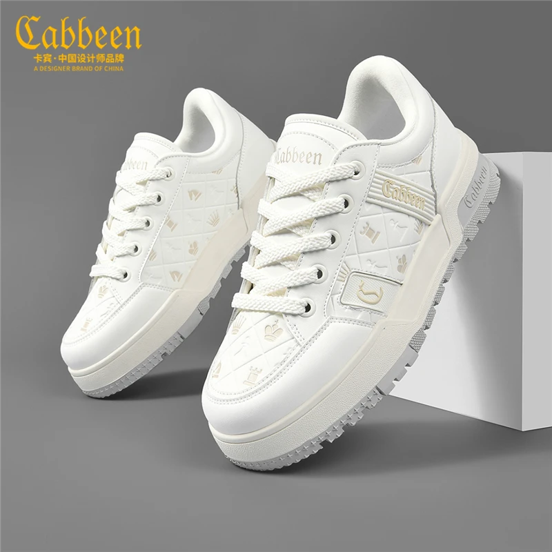 卡宾轻奢板鞋冬季鞋子男百搭潮鞋2024新款潮流小众男鞋休闲小白鞋