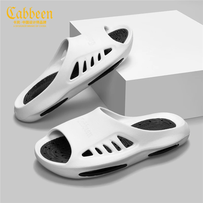 卡宾男生洞洞鞋拖鞋夏季外穿半拖鞋男2024新款防滑舒适男士一字拖