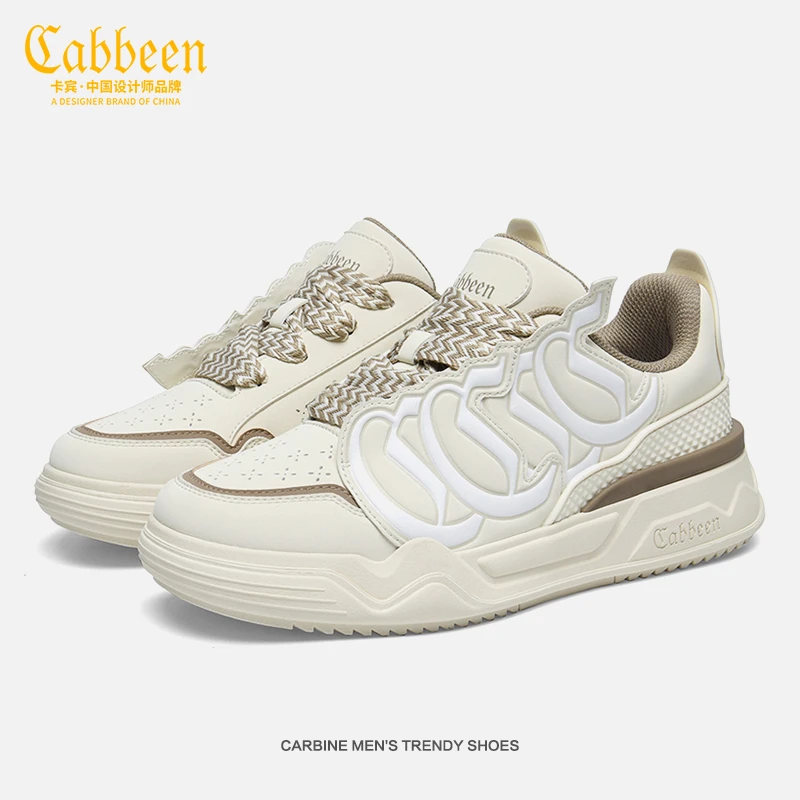 Cabbeen/卡宾男鞋秋冬季新款男士增高白色板鞋小众百搭运动休闲鞋