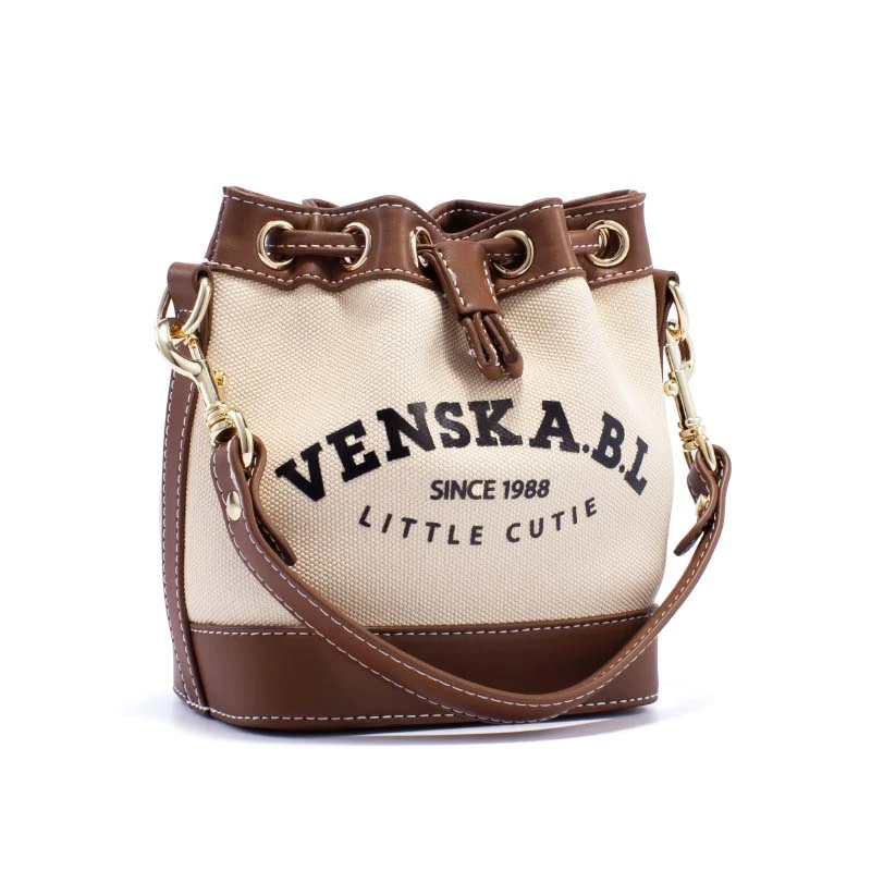 Venska.B.L/温斯凯水桶包女真皮单肩包白色斜挎 橙子15