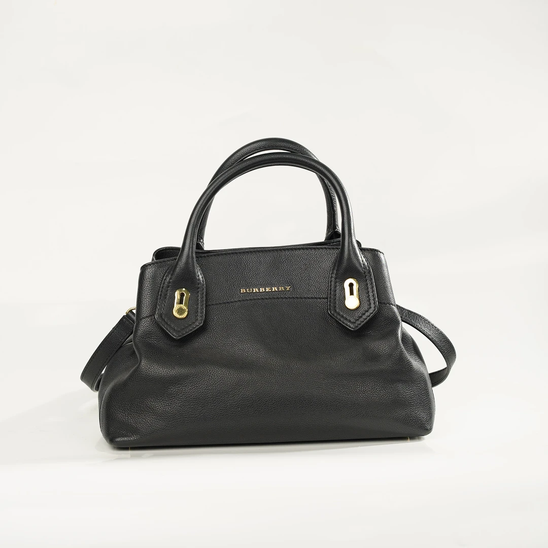 95新 BURBERRY/博柏利 巴宝莉黑色托特HS00534