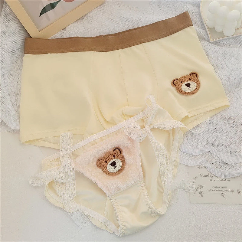 情侣内裤夏季～日系可爱小熊情侣款一男一女见面送男女朋友礼物