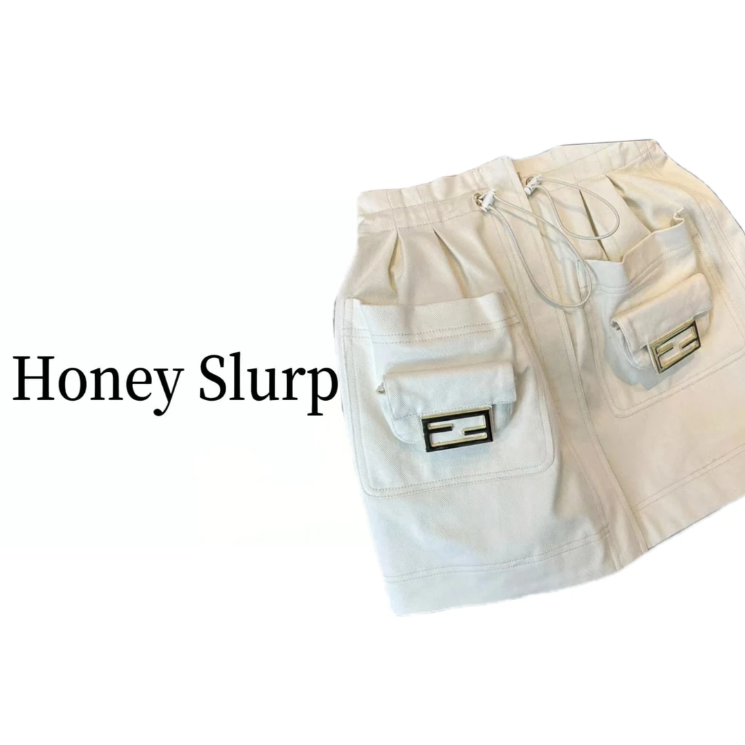Honey Slurp【茜茜】6020夏季潮流时尚宽松中腰半身裙 休闲半身裙