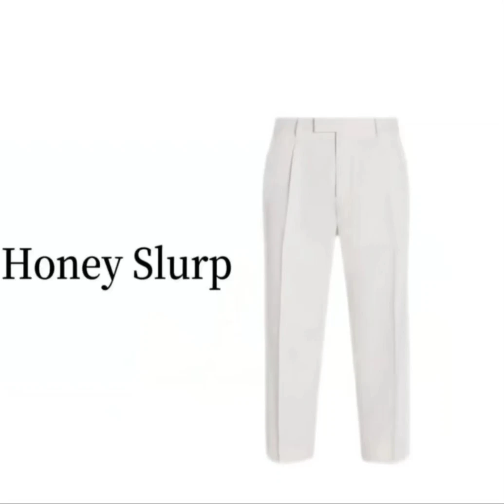 【山桃专享 1103 】白色时尚高腰阔腿裤高级感直筒裤