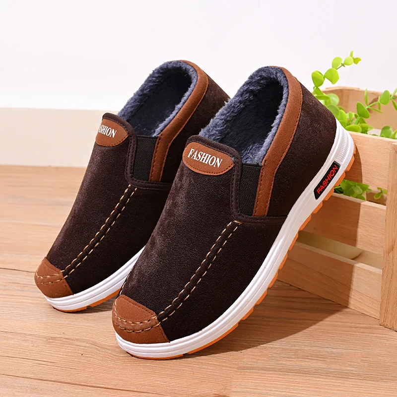 中老年鞋加厚棉靴冬季棉鞋老人百搭老北京布鞋爸爸鞋保暖男士防滑