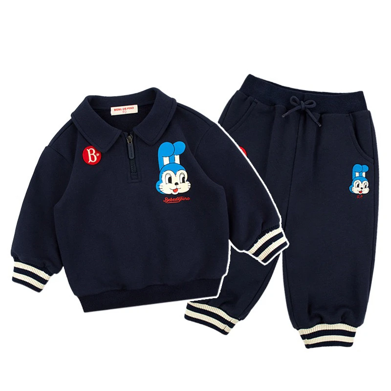 男童帅气潮童装宝宝秋装卡通Polo两件套春秋季