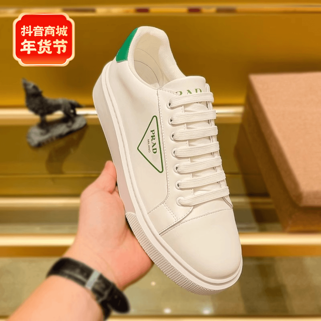 欧洲站男鞋轻奢潮牌新款休闲板鞋字母软底运动真皮男士潮流小白鞋
