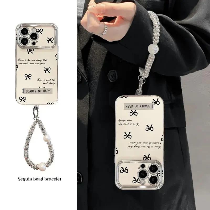 蝴蝶结适用苹果15promax手机壳iPhone14/13手链12/11iQOO华为pura