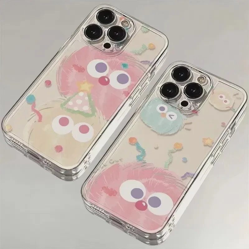 透明壳煤球适用iphone15苹果14手机壳女13promax华为vivo小米oppo