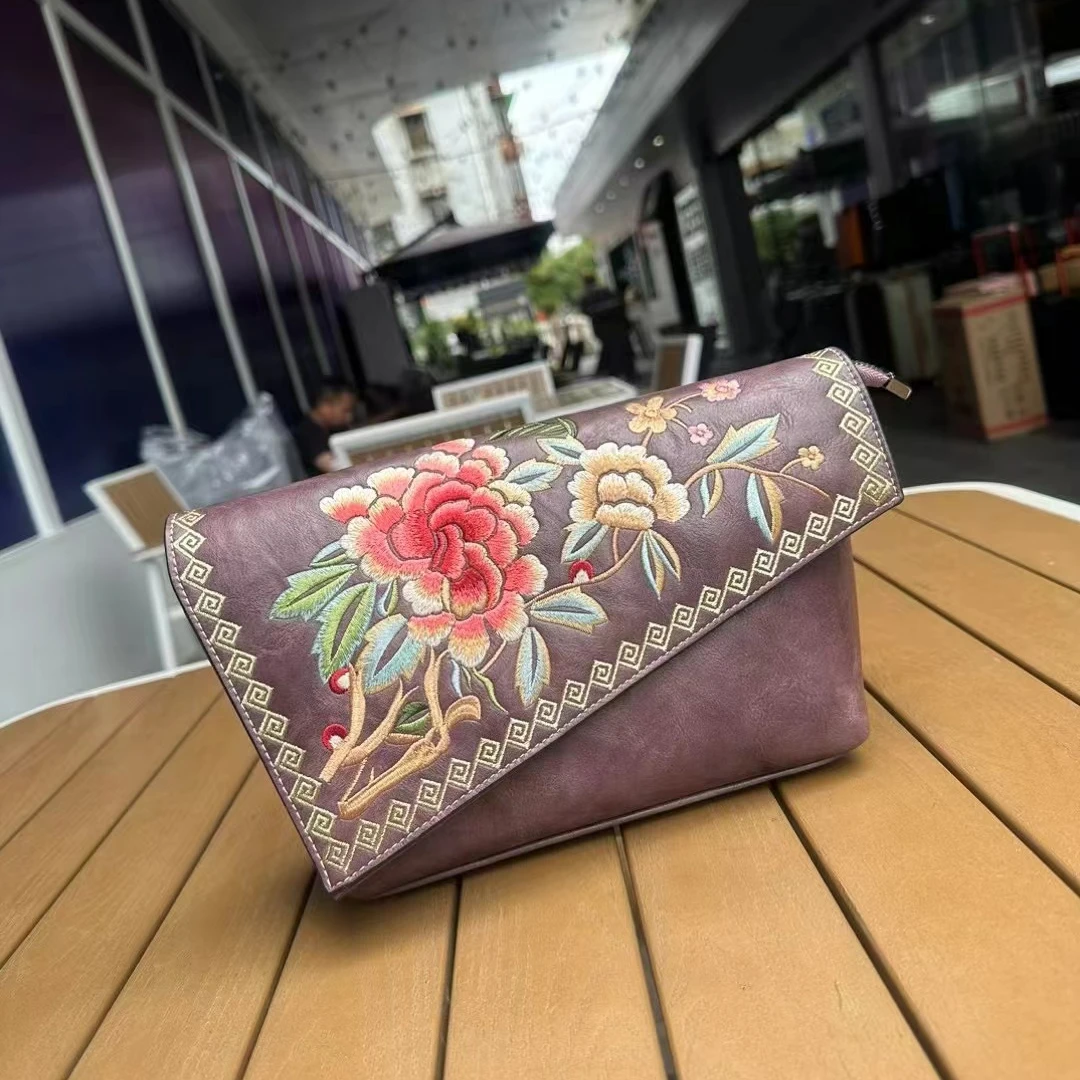 九妹家手工包 刺绣款   （8915）  紫色