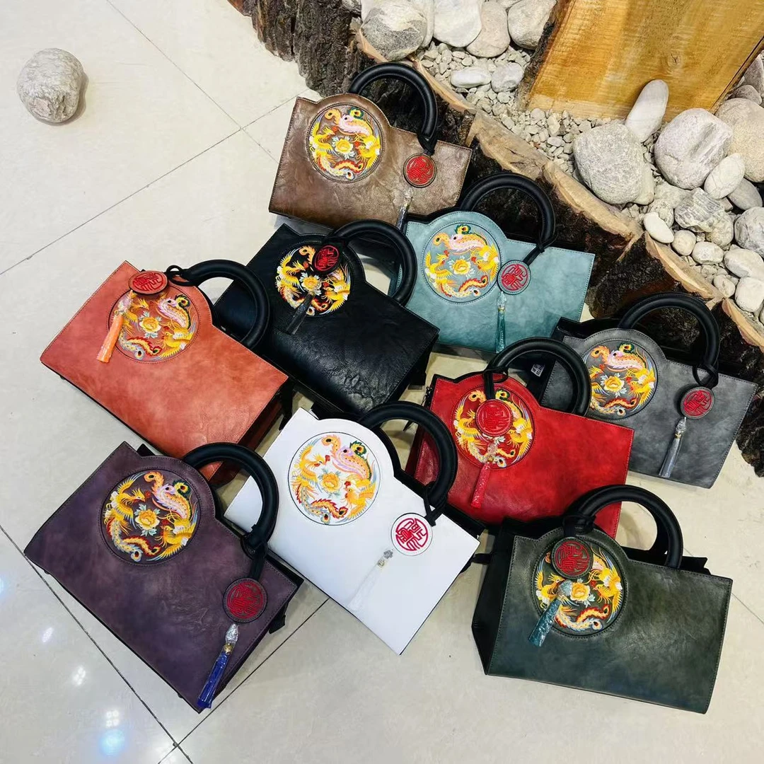 8720 手工苏绣非遗文化女包民族风手提斜挎女包