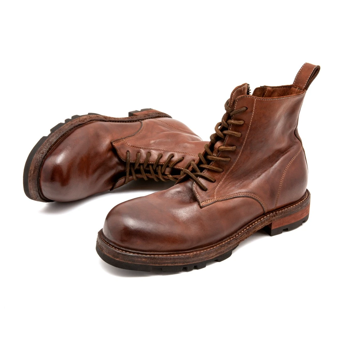 YO-B1109异手工马皮皮靴中帮英伦风复古韩版潮流百搭马丁靴男