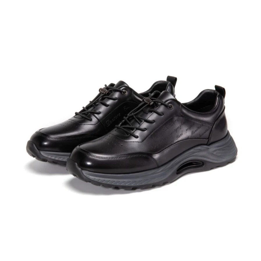 YO-D7736男士时尚透气软底舒适小牛皮手工慢跑鞋