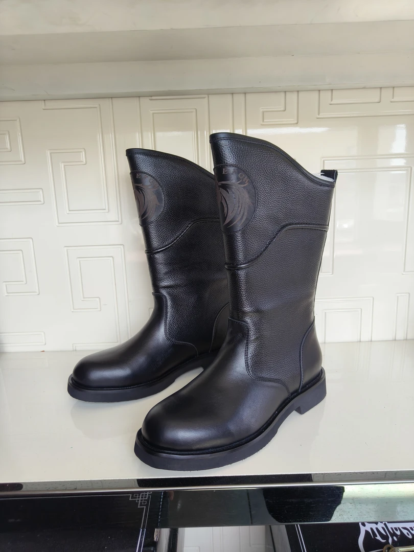 012-3牛皮马头男士单马靴时尚真皮休闲