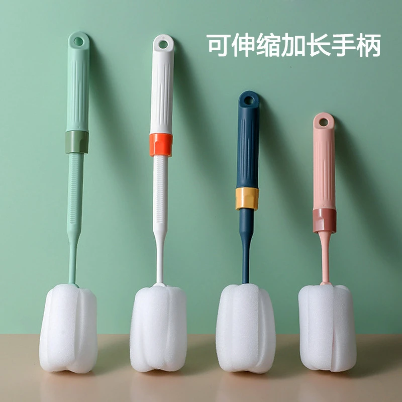 升级可伸缩加长手柄海绵杯刷清洁刷保温杯水壶刷子洗杯奶瓶清洁刷
