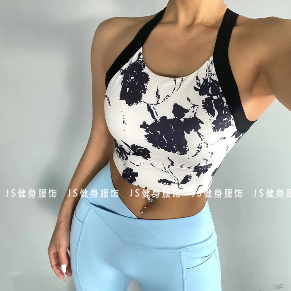 中高强度运动文胸一体式胸垫透气美背健身背心减震瑜伽内衣训练