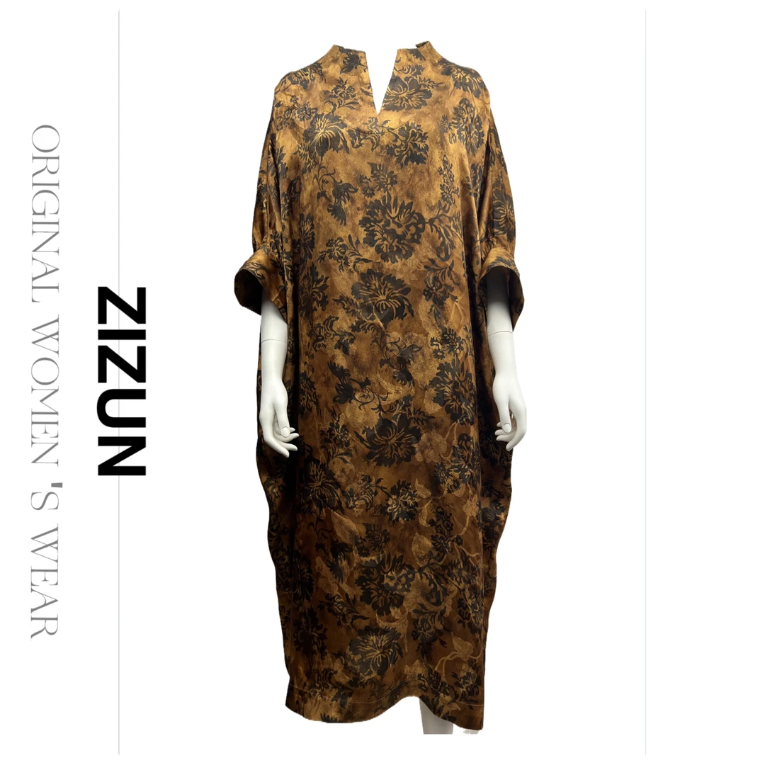 ZIZUN/姿の尊【高定系列】秋季新中式袍子长款设计师宽松女士连衣裙