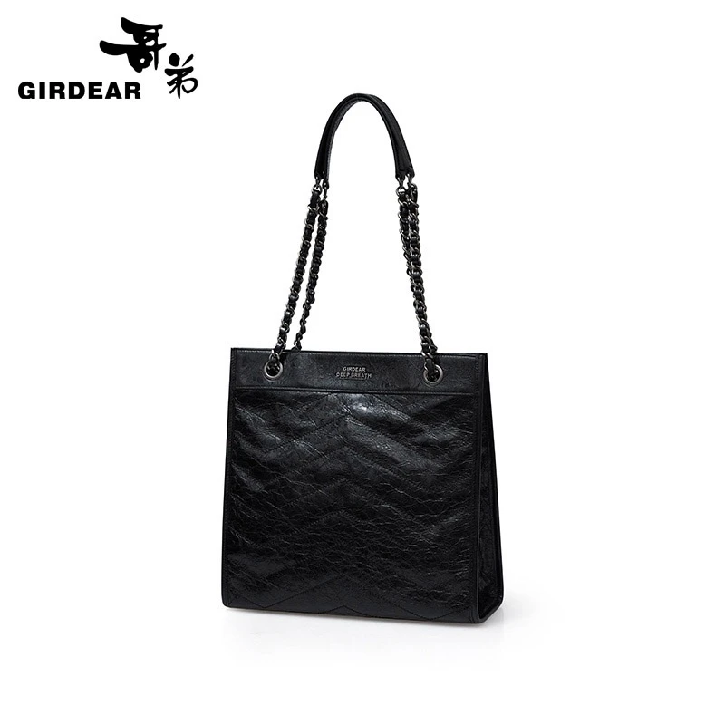 DEEP BREATH深呼吸新款中号牛皮复古大容量单肩手提腋下包AB10206