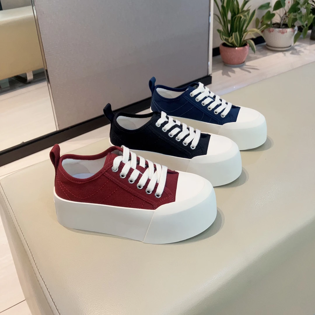 DEEP BREATH深呼吸女鞋新款厚底低帮休闲帆布鞋AX12279