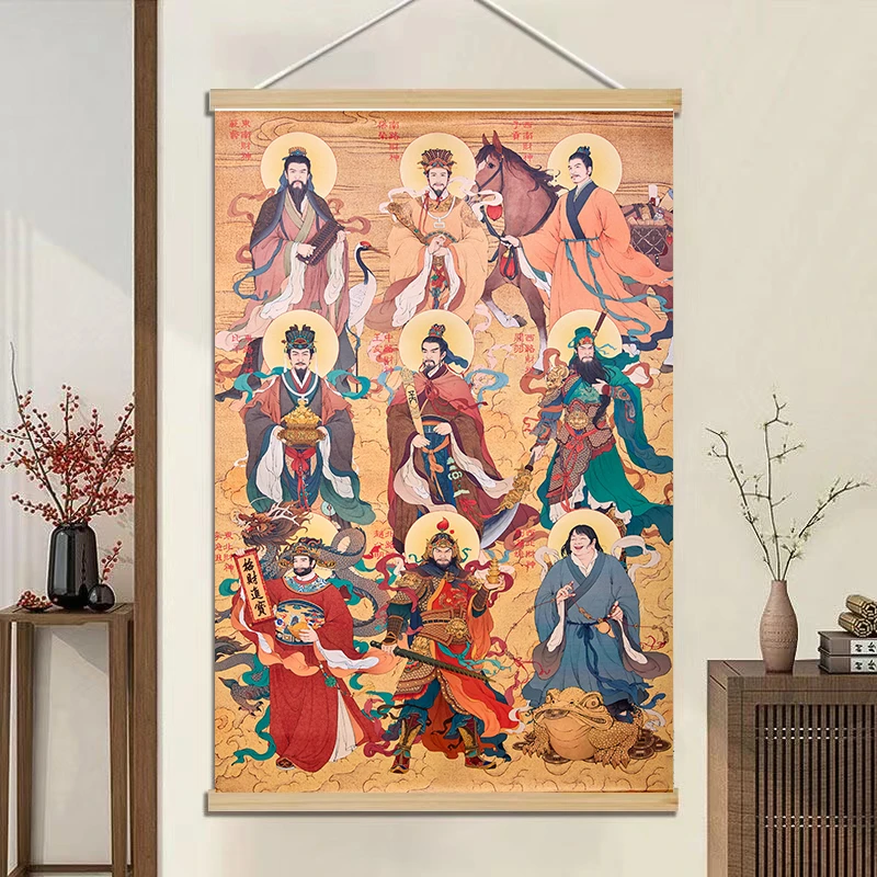 九路财神挂画范蠡王亥柴荣比干李诡祖刘海子贡关公赵公明卷轴画像