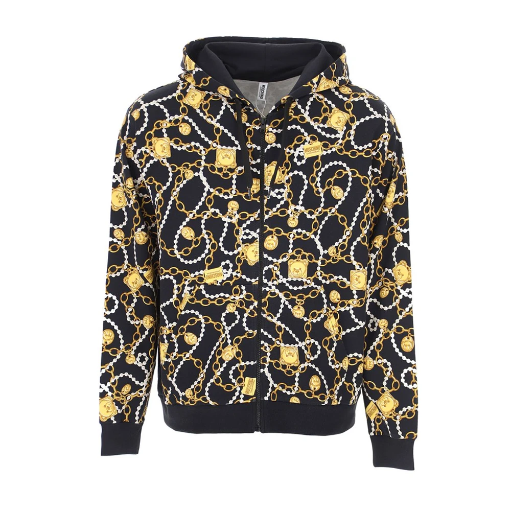 Moschino/莫斯奇诺黑色印花织物休闲运动外套夹克A1715-8108-1555