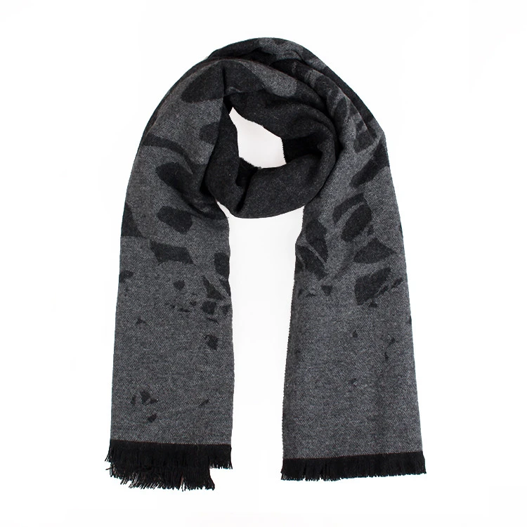 女士新品黑色羊毛飞燕印花图案披肩围巾斗篷  430123-RIG05