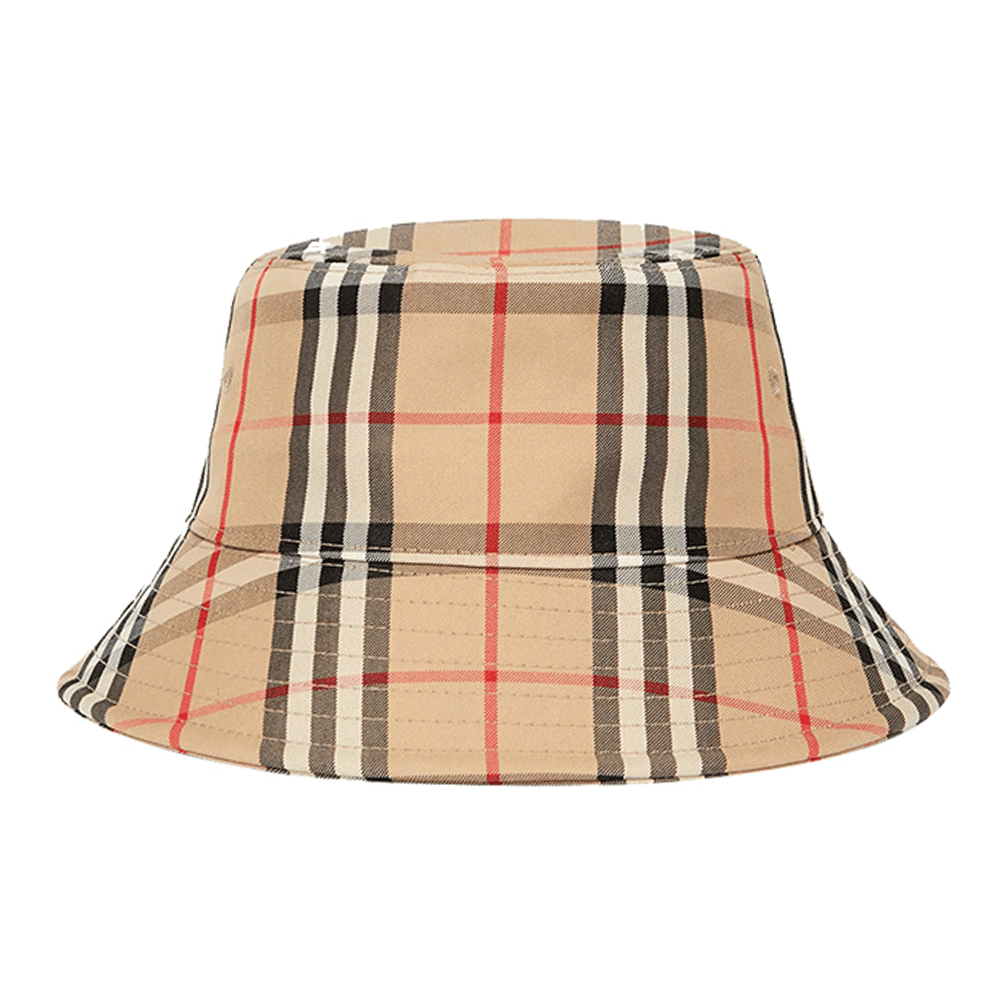 BURBERRY/博柏利 男女同款驼色经典格纹棉质渔夫帽 8026927-A7026