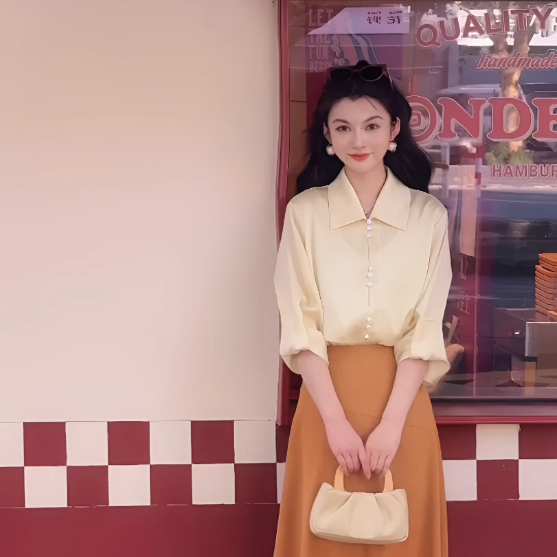 【鎏金岁月】港风复古气质设计感通勤简约时尚女衬衫
