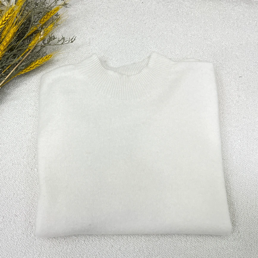 打底衫毛衣长袖白色针织时尚纯色反季百搭女士简约半高领加厚韩版