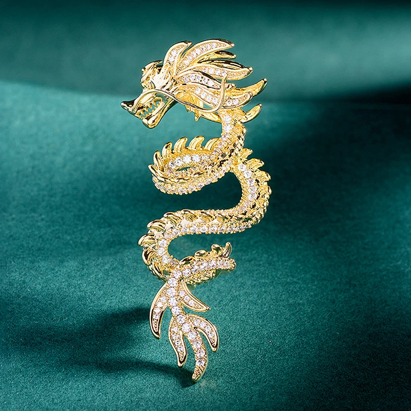 中国生肖龙胸针呈祥瑞大气微镶锆石高档胸花男女服装大衣配饰礼物