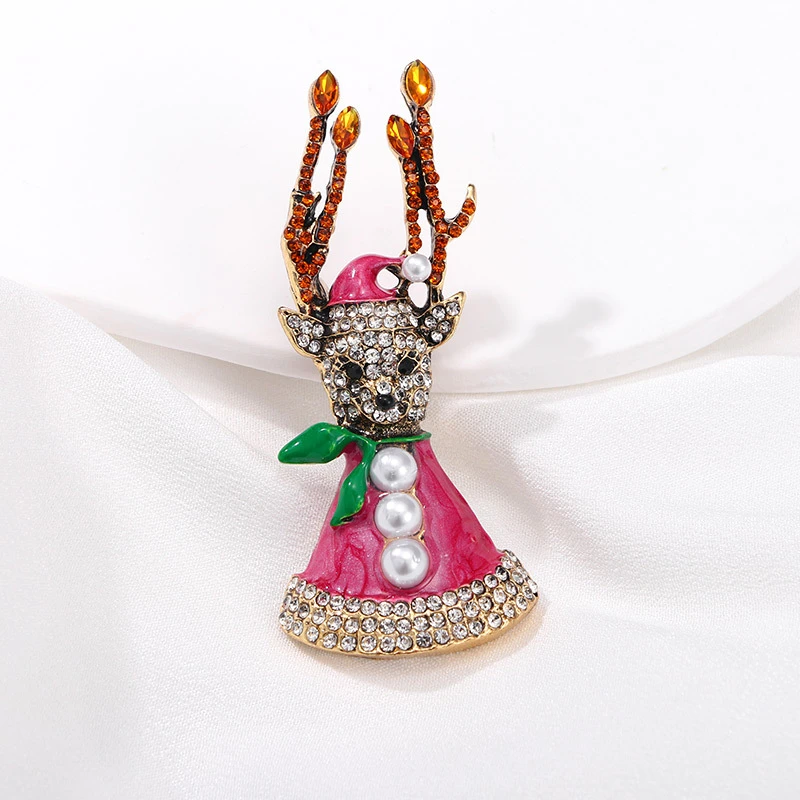 时尚领针蓝色高档圣诞胸针节帽子重工麋鹿胸花别针中式轻奢感服装