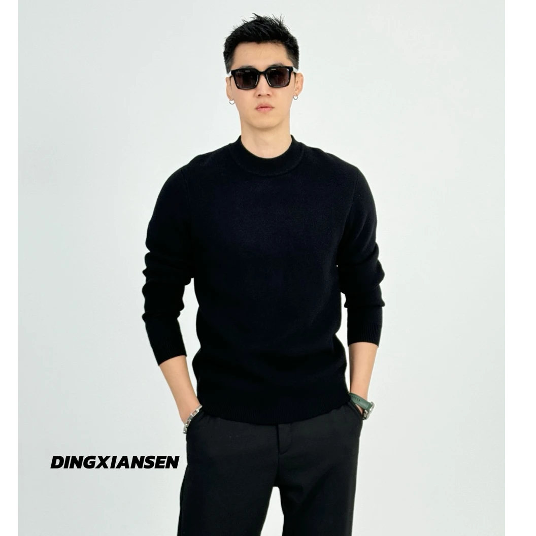 丁先森-简约款一体绒半高领百搭时尚纯色抗起球秋冬打底衫