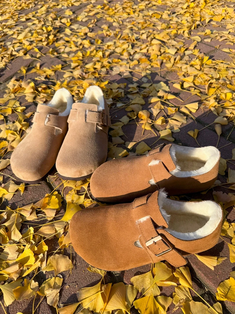 【全包棉勃肯】高版本真皮毛一体勃肯鞋冬季防寒保暖搭子百搭-瑶瑶