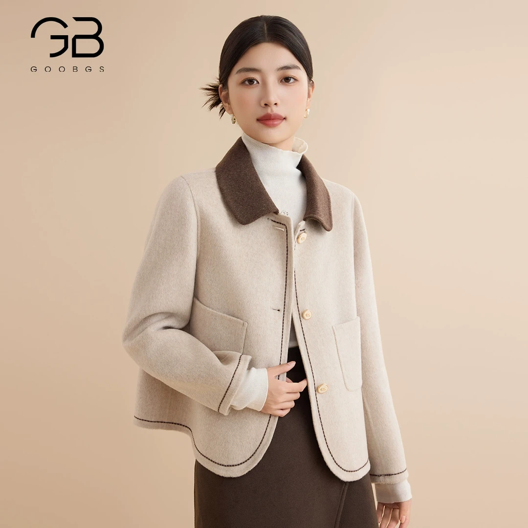 【小余专属】G4486037-6 小香风双面呢大衣女短款