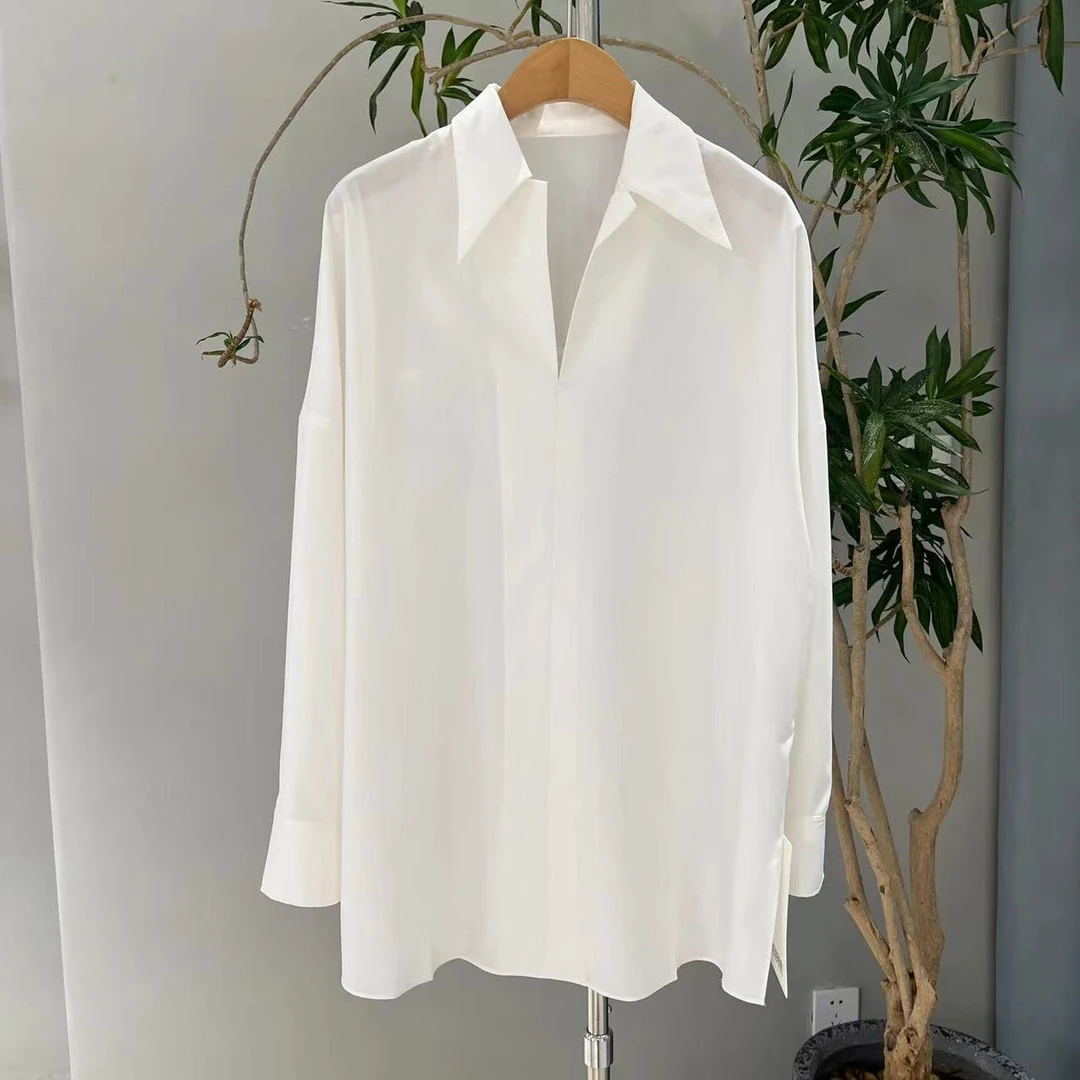 550487  24新款时尚百搭通勤方领衬衫