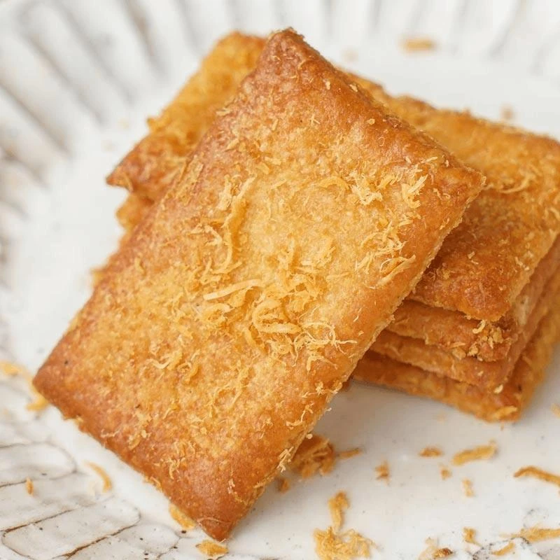 肉松脆海盐味芝士味肉松薄饼咸香可下午茶饼干零食等味