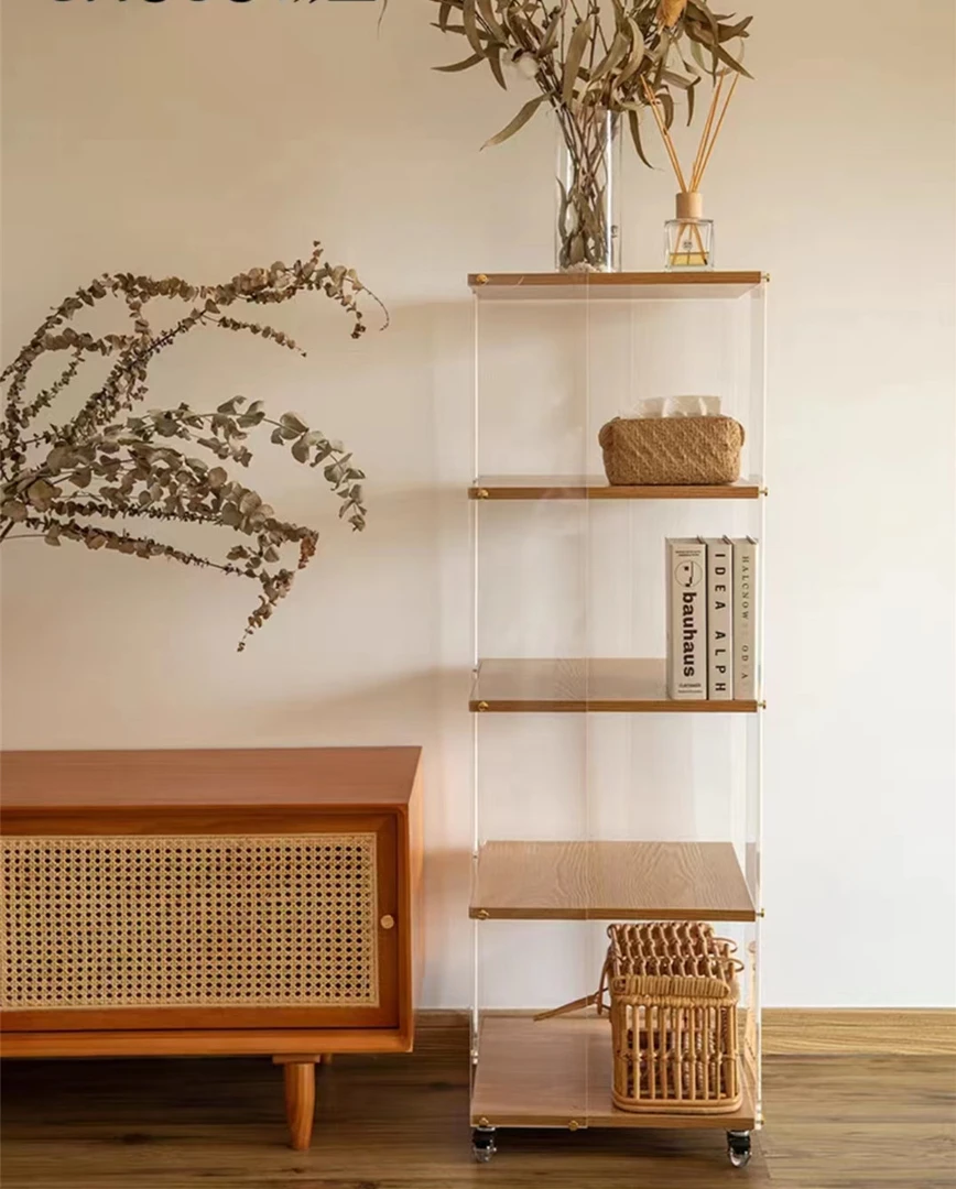 置物架书架亚克力手办动漫乐高模型展示柜旋转落地可移动客厅家用