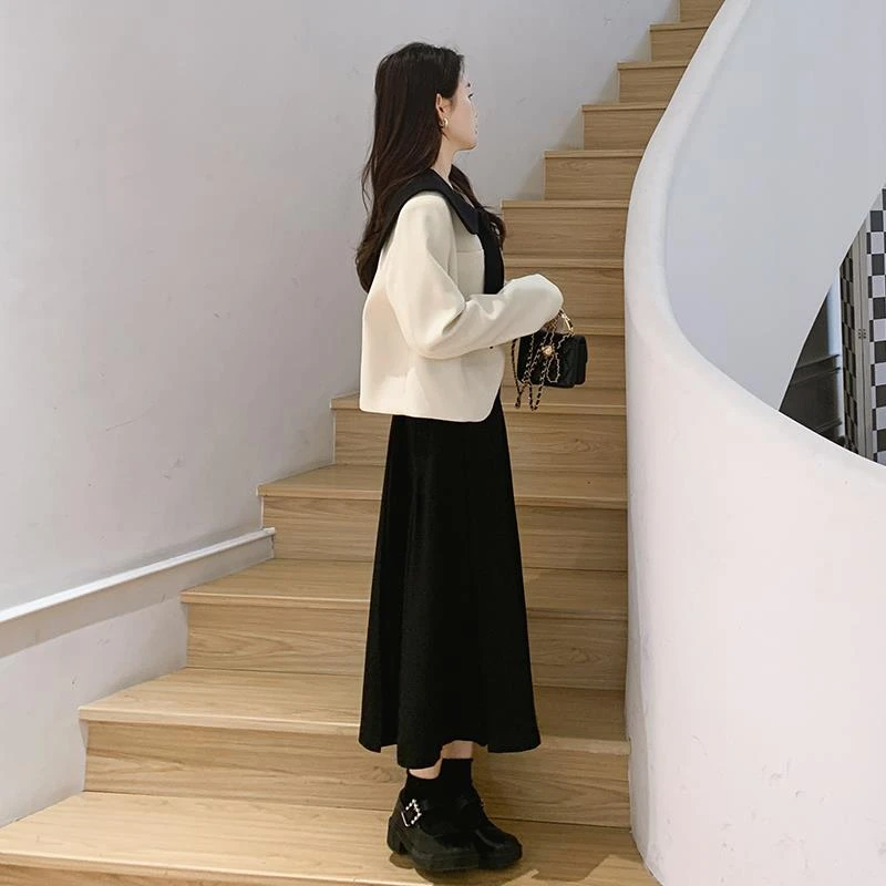 小香风连衣裙套装女春秋2025新款法式学院风高级感今年流行两件套