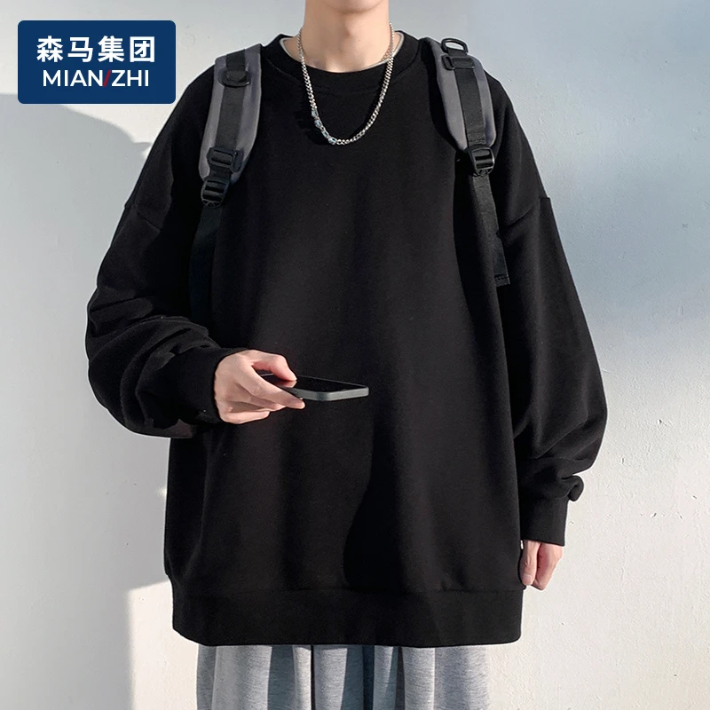 棉致品牌秋冬季男士套头卫衣男士圆领宽松休闲百搭长袖上衣服