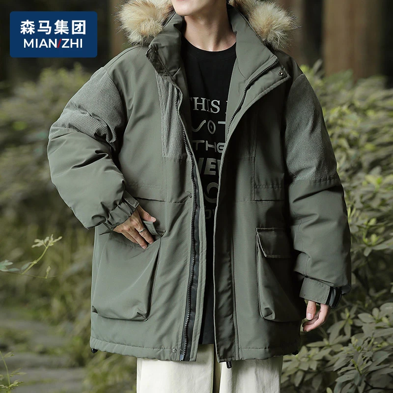 棉致工装棉衣男户外运动加厚棉服宽松连帽派克服休闲冬季保暖外套