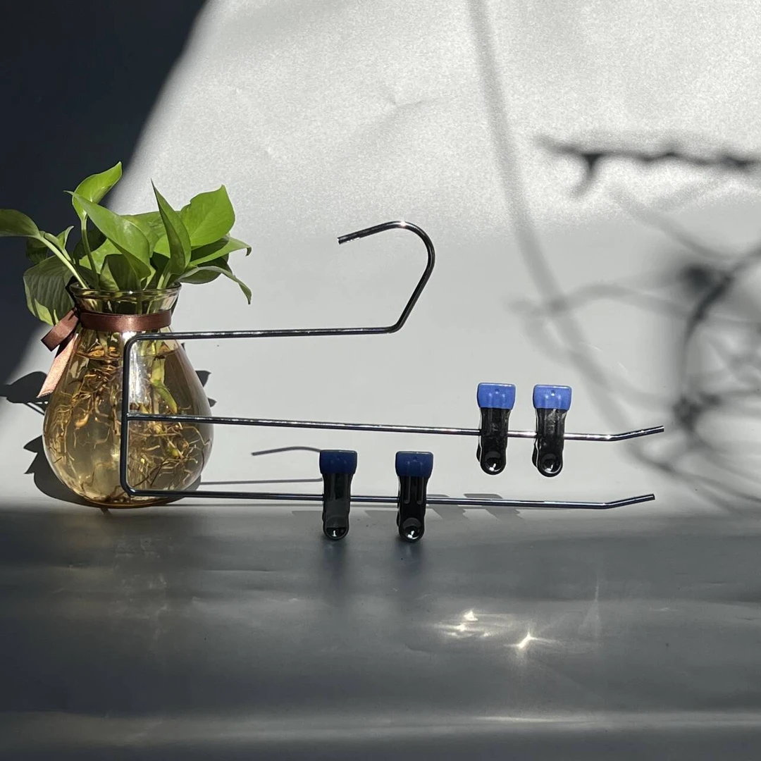 【4支】KJ015多层成人裤子架高锰钢PVC浸塑无痕裤夹群夹晾晒衣架