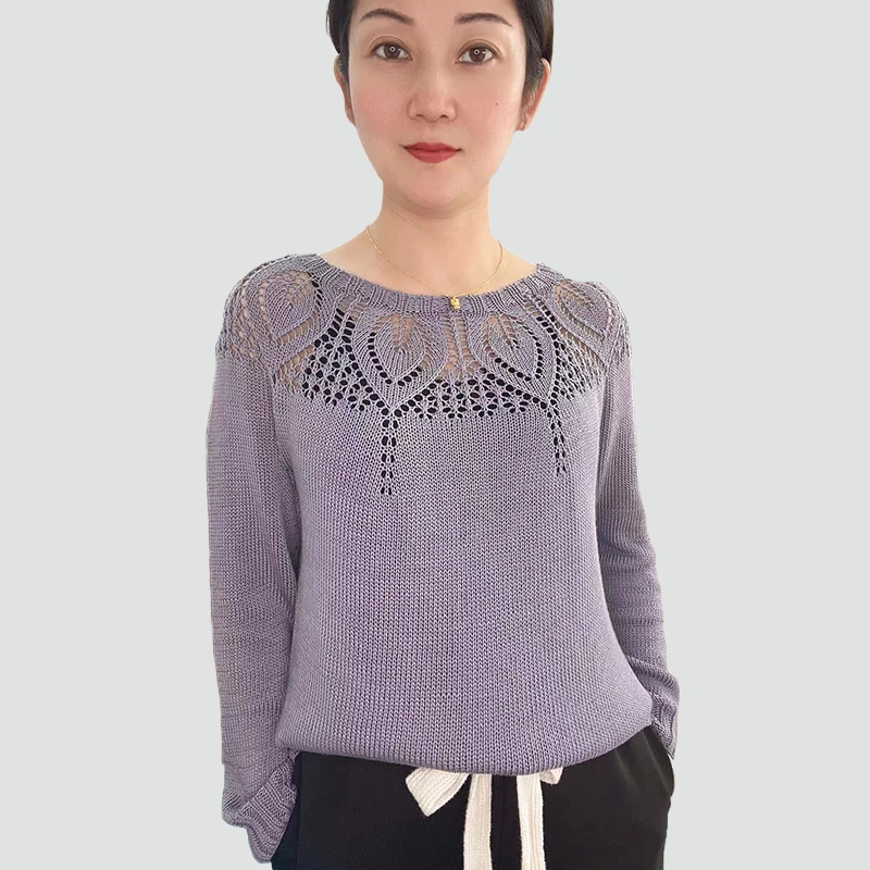 凯澜《双叶长袖》优品仙帛-蕾丝线 - DIY 针织手工编织细线