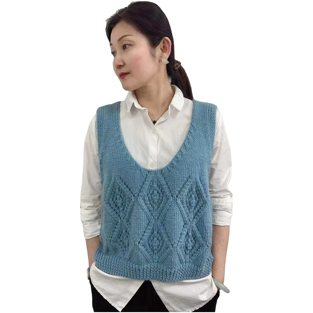 《星雅》唐蓁羊驼马甲背心大衣线材料包含教程和工具