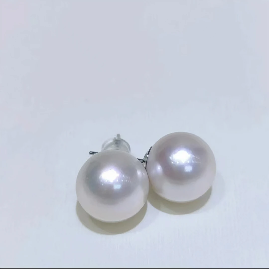 【思淼高定】春季入门百搭天然淡水珍珠耳钉s925银针/10-11mm
