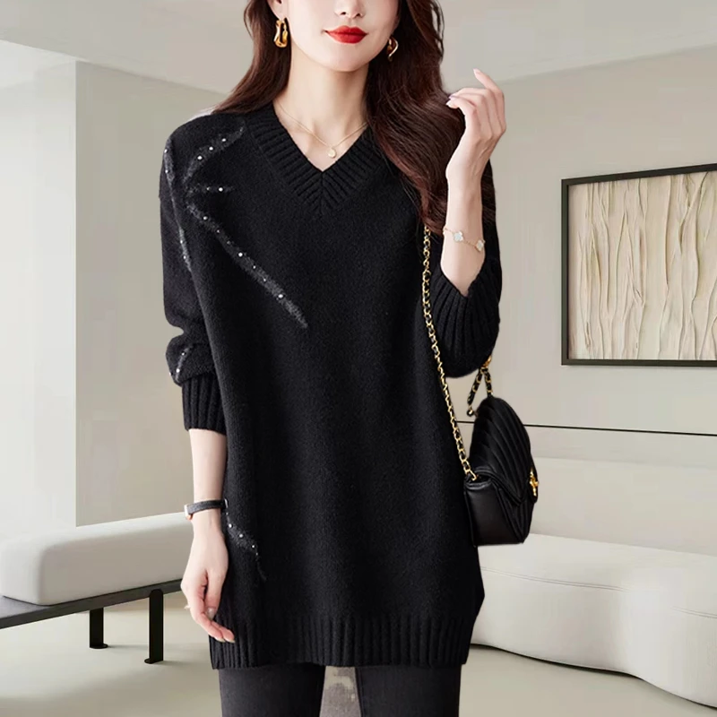 高级感欧货女士针织衫2025秋冬季新款大码宽松休闲显瘦洋气质上衣