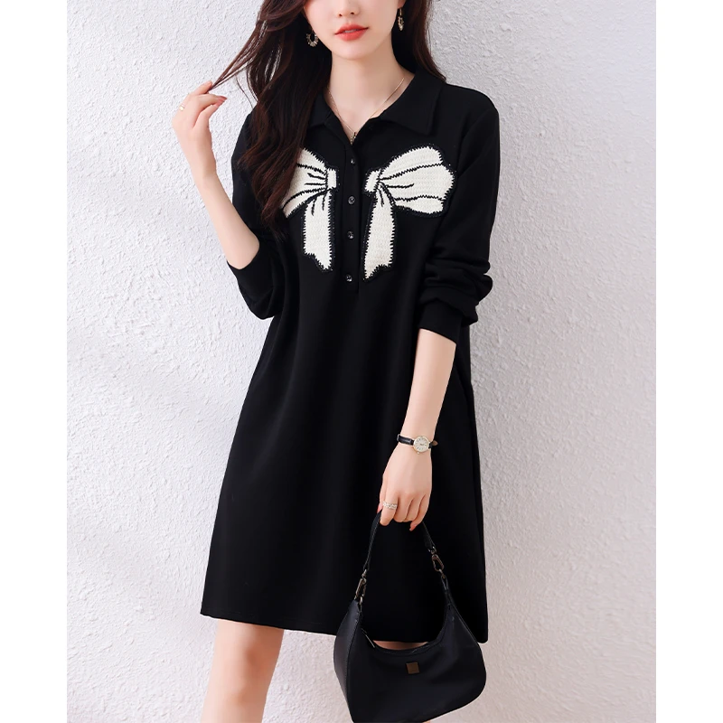 大码连衣裙女秋季2025年新款时尚胖妹妹宽松遮肉显瘦裙子洋气减龄