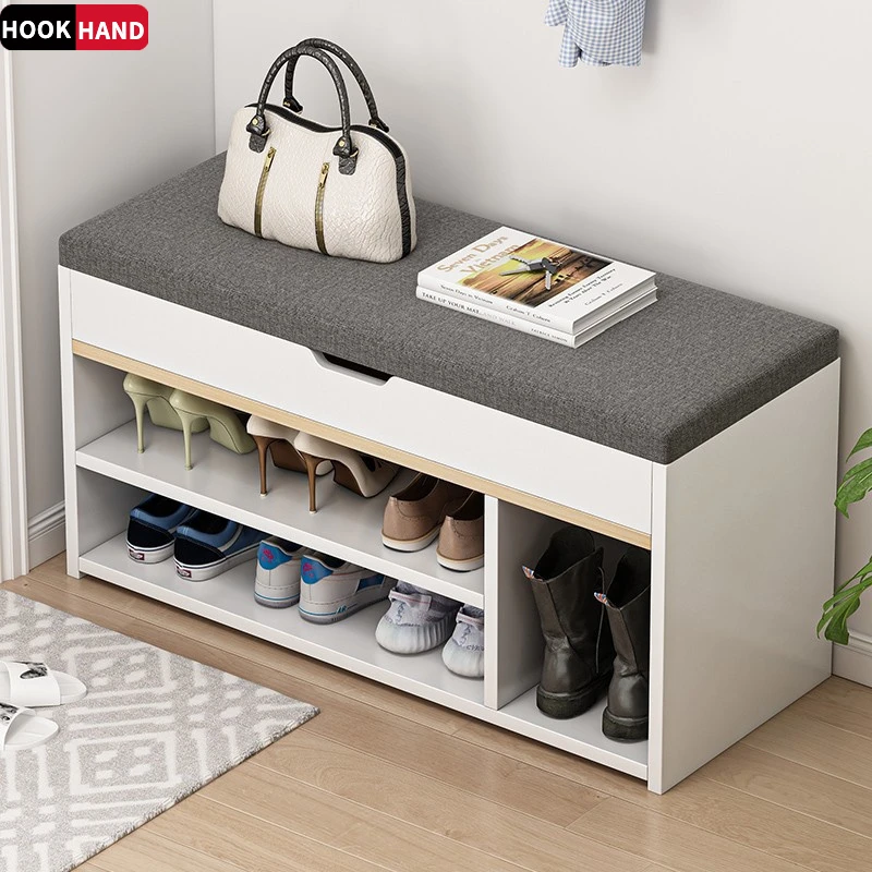 门口板式玄关穿鞋凳入户可坐长凳子鞋柜鞋架一体多功能收纳换鞋凳