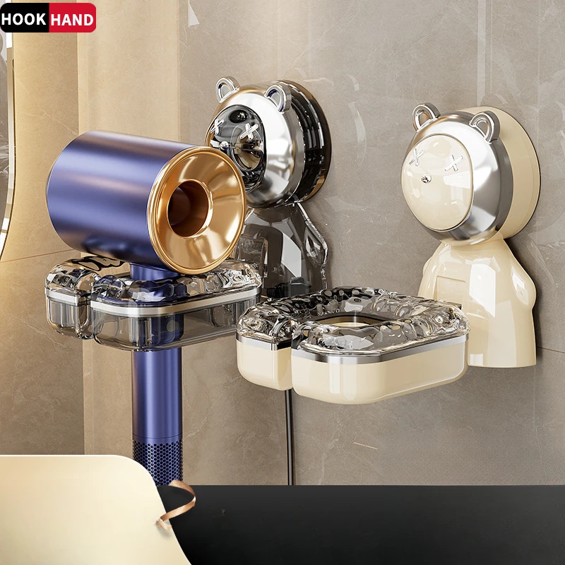 吹风机吸盘支架免打孔吹风机置物架卫生间浴室墙上移动无痕收纳架